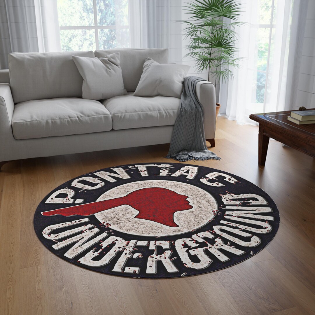 Pontiac Rug Pontiac Underground Vintage Emblem Rug | Round Logo Floor Mat /garage ...