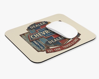 Chevrolet Dealer Sign Mouse Pad | Vintage Automotive Logo, Retro Desk Accessory