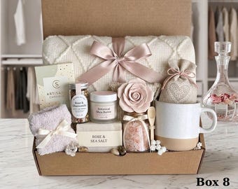 Self Care Gift Basket, Hygee Gift Box,Hug In A Box,Encouragement Gift, Mom Gift Box, Thinking Of You Box,Cozy Care Package, Blanket Gift Box