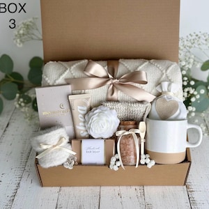 Self Care Gift Basket, Hygee Gift Box,Hug In A Box,Encouragement Gift, Mom Gift Box, Thinking Of You Box,Cozy Care Package, Blanket Gift Box