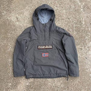 Napapijri Rainforest imperméable extérieur Gorpcore Y2K Style anorak hiver veste polaire gris homme taille XS
