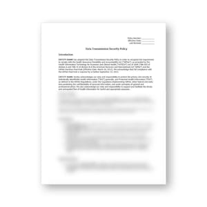 HIPAA Data Transmission Security Policy Template