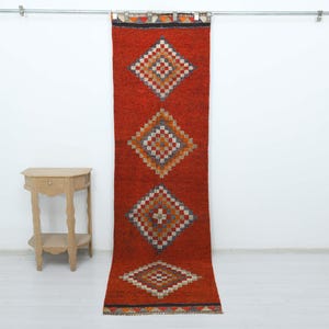 Vintage Turkish Rug 3x9, Vintage Oushak Rug, Handwoven Wool Rug, Handmade Vintage Runner, Neutral Hallway Rug, Long Runner Rug, M-287