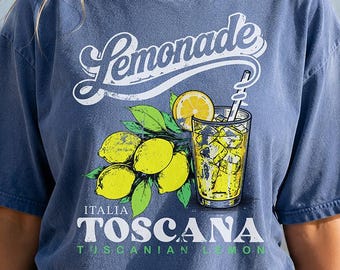 Comfort Colors Lemonade Shirt, Toscana Italy Lemon Graphic Tee, Italian Summer Shirt, Citrus Fruit T-Shirt, Lemon Lover Gift