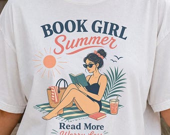 Book Lover Shirt, Comfort Colors Tee, Book Girl Summer Tee, Read More Worry Less Shirt, Booktok Shirt, Comfort Colors Tee
