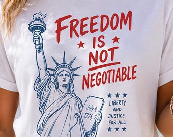 4th of July Shirt, Patriotic Comfort Colors Tee,  Statue of Liberty Graphic Tee, American Freedom T-Shirt, Independence Day Outfit
