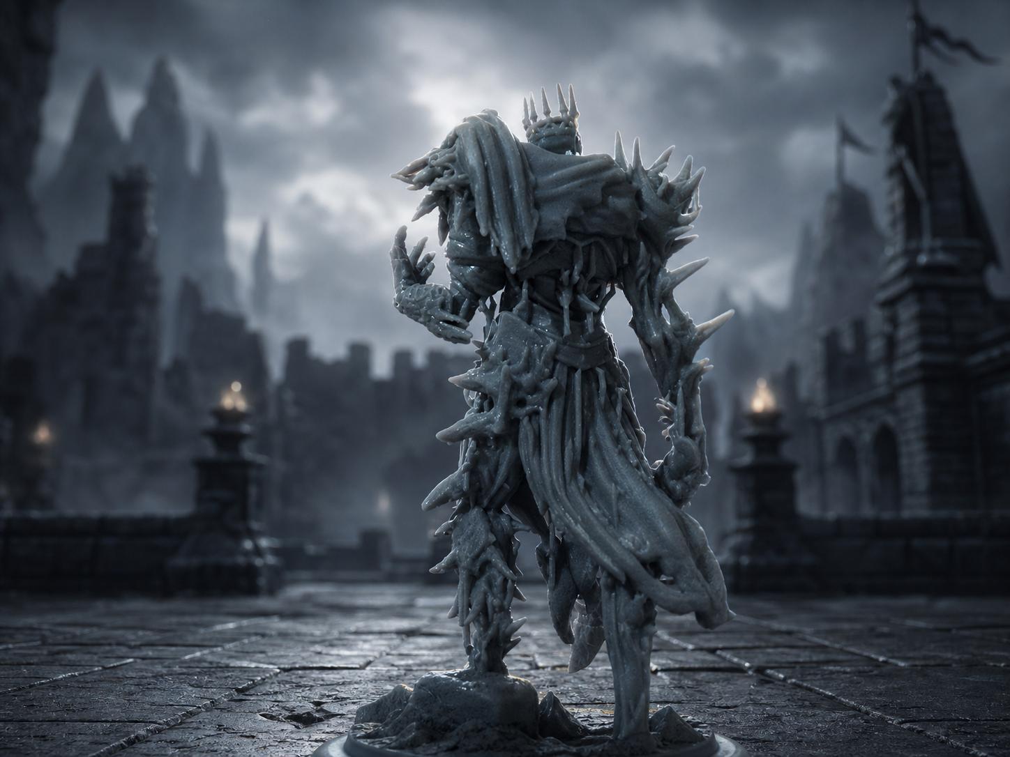 Undead Ruler Once Dead King Resin Miniature 3D Printed β 133mm Undead Ruler, Dnd ...