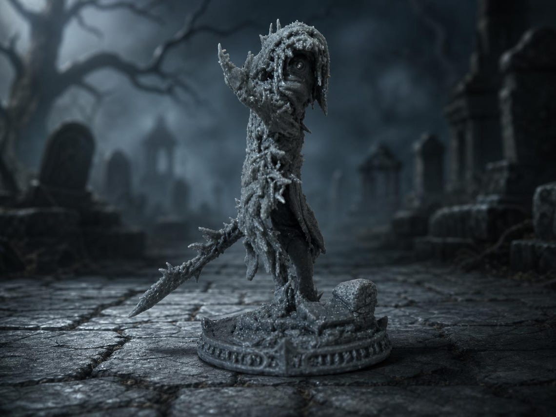 Undead Ruler Once Dead King Resin Miniature 3D Printed β 133mm Undead Ruler, Dnd ...