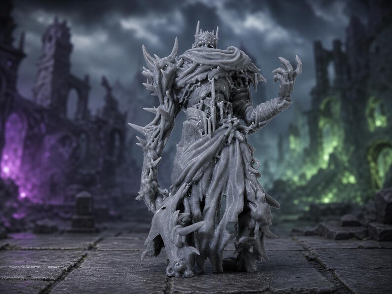 Undead Ruler Once Dead King Resin Miniature 3D Printed β 133mm Undead Ruler, Dnd ...
