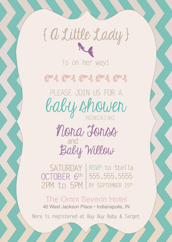 Download Items similar to Vintage Aqua Mermaid Baby Shower ...