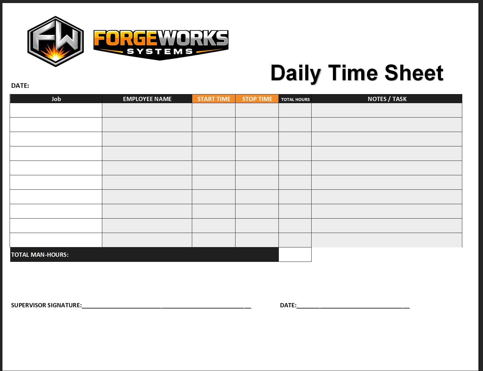 Handwritten Simple Timesheet (microsoft Excel) - Etsy