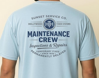 Tower Hotel Maintenance Crew T Shirt, Vintage Style Park Apparel