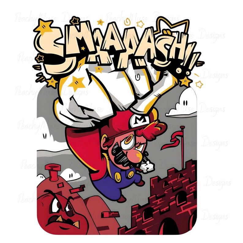 Super Mario Galaxy PNG, Mario Clipart, Gamer T-Shirt Design (Instant Download) image 5