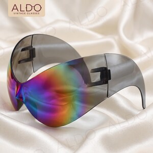 Futuristic Shield Sunglasses, Oversized Visor Eyewear, Wrap Around Glasses, Festival Fashion, UV400 Unisex Shades