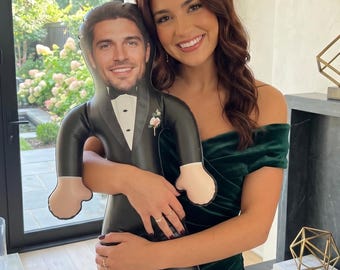 Boneco inflável personalizado do noivo, decoração para despedida de solteira, presente divertido para festa de despedida de solteira, presentes de casamento exclusivos.