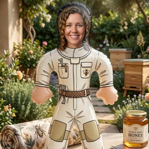 Custom Face Imker Aufblasbares Kissen | Personalisierte Blow Up Doll Gag Geschenk | Lustiges Natur-Liebhaber-Geschenk, Benutzerdefinierte Pool-Party-Dekor, Foto-Prop