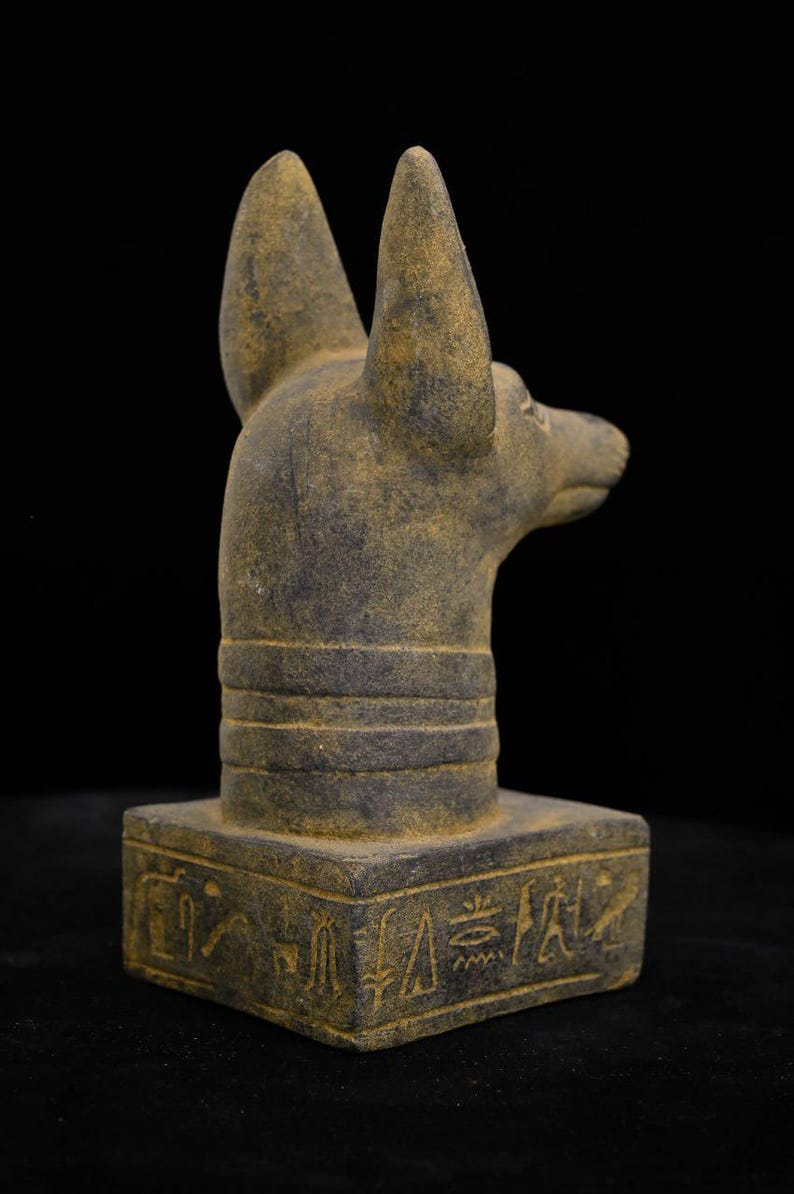 Ancient Egyptian Anubis Statue – Jackal God Figurine, Handmade Decor (2 ...