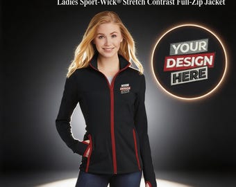 Custom Embroidered Sport-Tek Full-Zip Jacket: Women's Contrast Sports Outerwear