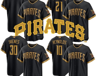 Maillot de baseball pirates noir personnalisé City Connect 2026, nom et numéro personnalisés, cadeau brodé, cadeau d'envoi