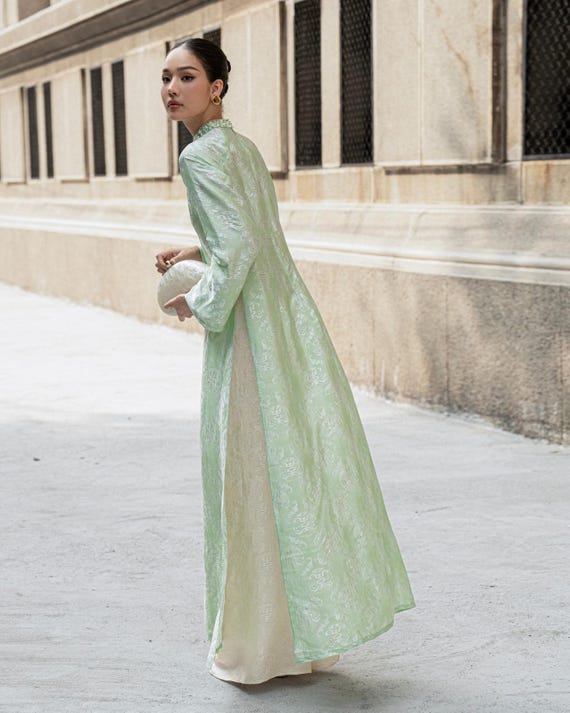 Silk Vietnamese Ao Dai: Minimalist Modern Traditional Dress