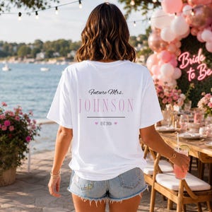 Custom Future Mrs Shirt | Custom Last Name Bride Shirt | Future Mrs Tee | Bride To Be Shirt | Bachelorette Party Shirt | Bridal Shower Gift