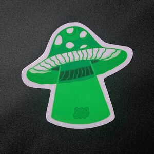 Froggy Abduction from the Mushroom Ship Sticker