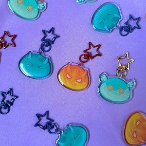Genshin Slime Keychains - Anemo, Pyro, Hydro