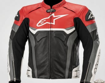 Leren Alpinestars-motorjas voor heren – Track Street-beschermende kleding