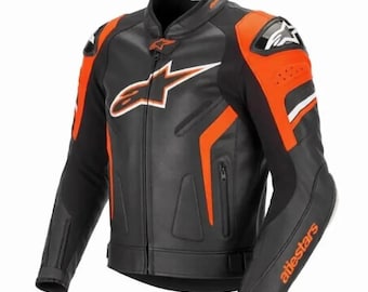 Zwart-oranje bikerjack Alpinestars | Bepantsering op CE-niveau