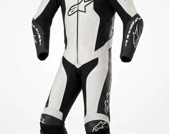 Alpinestars 1-Piece Leather Motorcycle Racing Suit | Professional Sportbike Track Suit