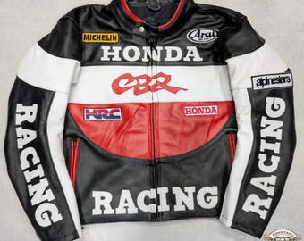 Leren Honda CBR Racing-jack | Retro motorkleding