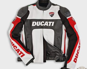 Ducati Corse leren motorjack | Gewatteerd Armor-sportfietsjack