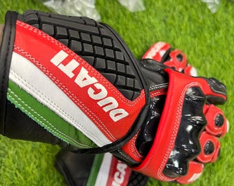 Professionele Ducati motorhandschoenen | Handgemaakte leren motorhandschoenen | Beschermende kleding voor motorracen |