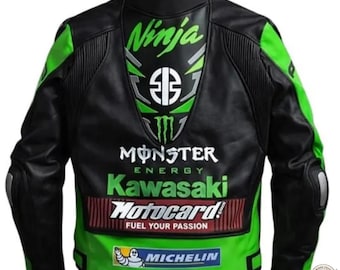 カワサキ ニンジャ モンスターエナジー レザー レーシングジャケット | バイク用レザーアパレル |