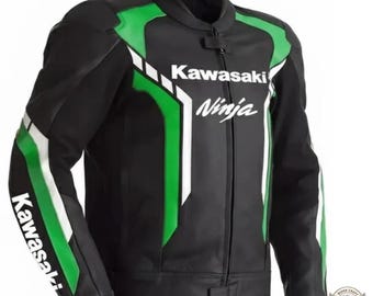 Kawasaki Ninja motorracejas | Groene en zwarte sportfietskleding