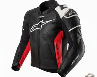 Men's Alpinestars Leather Motorcycle Jacket | Sport racing riding gear