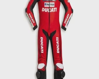 Leren pak Ducati Corse Lenovo Team MotoGP | CE-gepantserd motorpak uit één stuk
