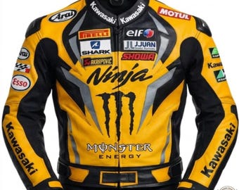 Leren Kawasaki Ninja Monster Energy racejack | Leren motorkleding |