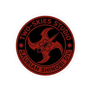Saurian Shinobi Div Crest Sticker | Two-Skies Studio Grunge Decal | Matte Vinyl