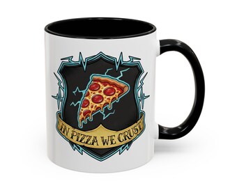 Pizza Cult Mug | Neon Pepperoni Slice Coffee Cup (11oz)