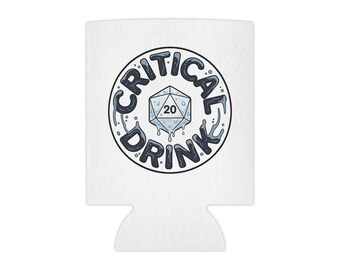 Porta lattina Critical Drinker / Portabevande termico per giochi di ruolo con dadi D20