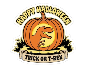 Trick or T-Rex Sticker | Halloween Pumpkin Kiss-Cut