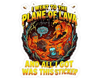 Plane of Lava Action Decal 90s Comic Style TTRPG Sticker