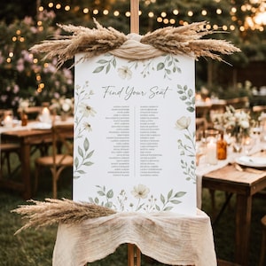 Wildflower Wedding Ceremony Program | Editable Canva Order of Service, Floral Boho Garden Printable, Romantic Wedding Booklet
