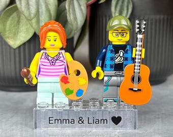 Custom LEGO Couple, Personalized Minifigures, Anniversary Gift for Boyfriend Girlfriend, Custom Figures with Names, Unique Couple Gift