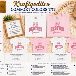 Camiseta gráfica "Mejores Amigas para Siempre" para Mamá e Hija / Camiseta rosa con texto de amistad imagen 9