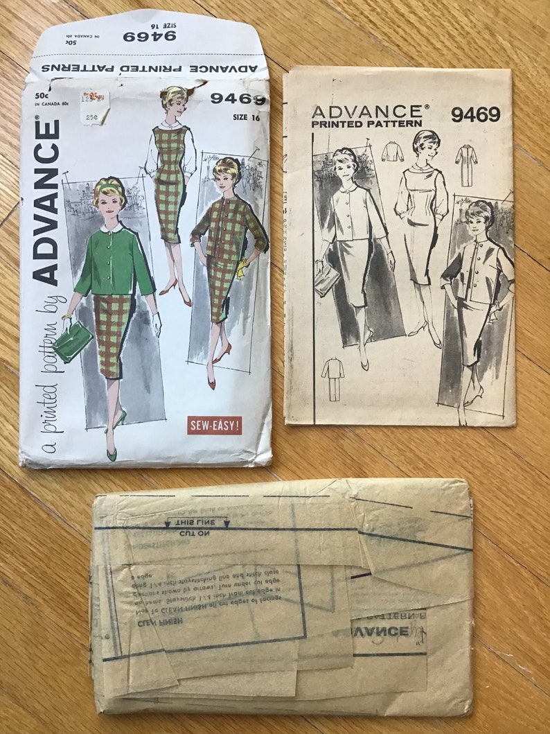 Jumper Dress Jacket and Blouse Pattern Advance 9469 UNCUT Bust 36 Waist 28 Hip 38 image 4