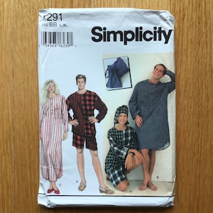 Seine und Ihre Nachtwäsche Muster Einfachheit 9291 L XL Pyjamas Jammies Nachthemd