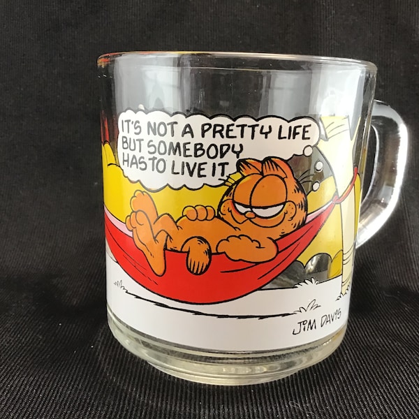 McDonalds Garfield Mug Coffee Cup 1978 Anchor Hocking Not a Pretty Life