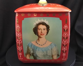 Queen Elizabeth Coronation Toffee Tin Edward Sharp & Sons 1953